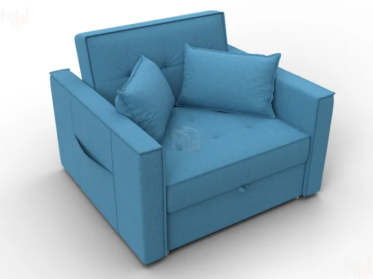 Кресло-кровать Лига-104 (80) ( Амур 10 голубой )