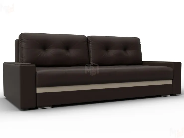 Диван прямой с декором Лига-096 НПБ ( Коричневый\Бежевый )