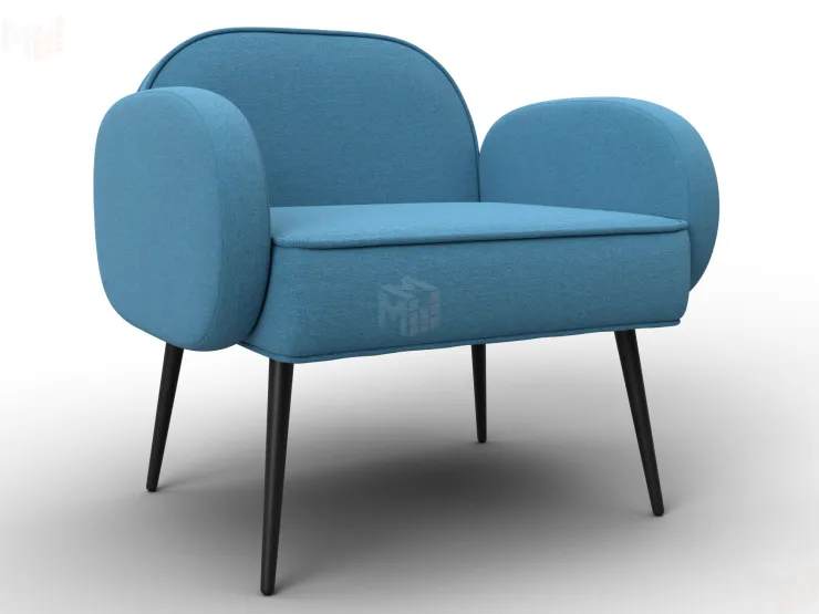 Кресло Лига-086 ( рогожка Амур 10 голубой )