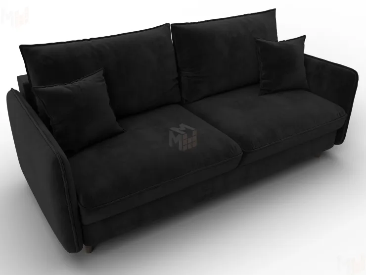 Диван прямой Лига-064 НПБ ( SEVEN 35 черный )