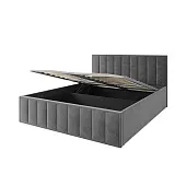 Мягкая кровать Лана 1,8 с подъемным механизмом (графит велюр)