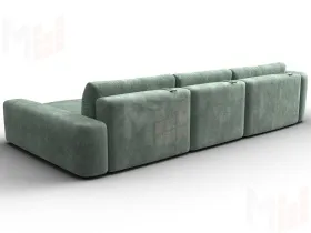 Диван угловой Лига-066 НПБ Лонг угол правый ( BRUT 08 зеленый )