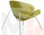 Кресло дизайнерское DOBRIN EMILY (светло-зеленая ткань AF3, хромированная сталь)