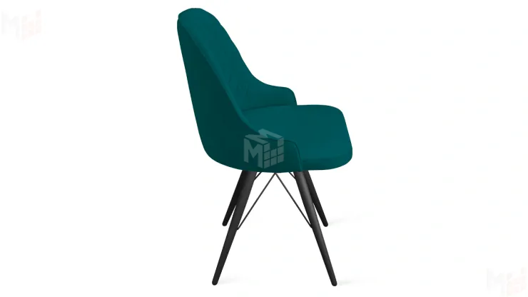 Стул Гранд К3 Черный муар, Велюр Confetti Izumrud