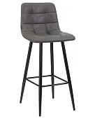 Стул барный DOBRIN NICOLE (черные матовые ножки, серая антрацитовая винтажная экокожа (RU-08)) Стул барный DOBRIN NICOLE (черные матовые ножки, серая антрацитовая винтажная экокожа (RU-08))
