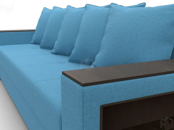 Диван прямой Дубай Лайт ( Амур 10 голубой )