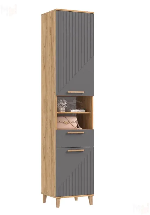 Пенал открытый Ирис Графит/Дуб Крафт