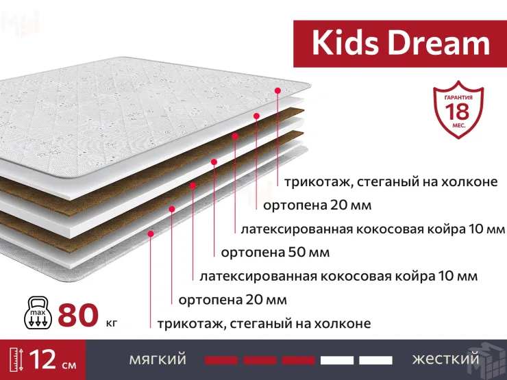 Матрас Kids Dream 70х160 см