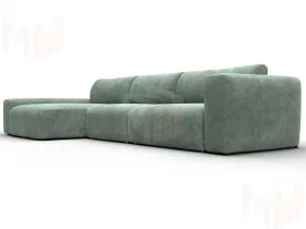 Диван угловой Лига-066 НПБ Лонг угол левый ( BRUT 08 зеленый )