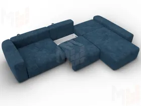 Диван угловой Лига-066 НПБ Лонг угол правый ( BRUT 11 синий )