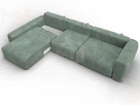 Диван угловой Лига-066 НПБ Лонг угол левый ( BRUT 08 зеленый )
