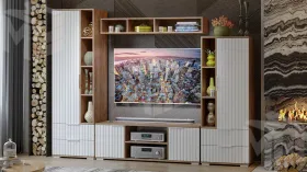 Набор мебели для гостиной Хилтон №2 Дуб Крафт золотой, Белый матовый