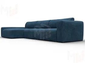 Диван угловой Лига-066 НПБ Лонг угол левый ( BRUT 11 синий )