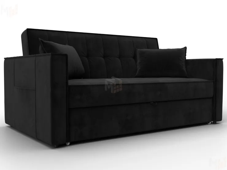 Диван прямой Лига-104 (140) ( SEVEN 35 черный )