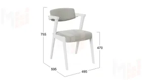 Стул Гонконг 2 - N-242 Белый матовый, тк. №221 Шенилл Estetica moonstone