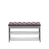 Банкетка Leset "Грейс" (Серый ясень/V19 коричнево-красный, каретная стяжка)