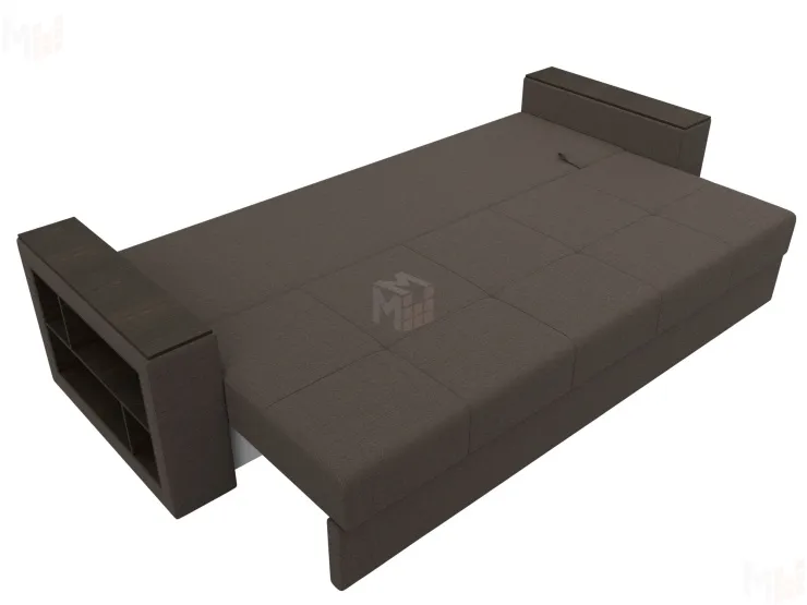 Диван прямой Дубай Лайт полки слева ( Коричневый )