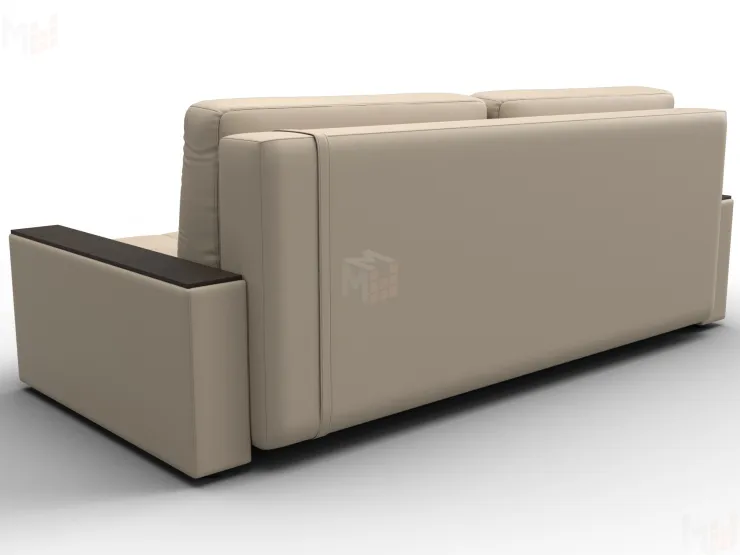 Диван прямой с декором Лига-096 НПБ ( Бежевый\Коричневый )