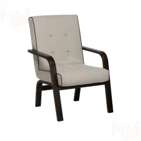 Кресло Leset Модена 2.0 (Орех текстура/Bingo 02 (бежевый), кант Bingo 07 (коричневый))