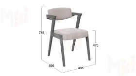 Стул Гонконг 2 - N-242 Графит тк. №220 Шенилл Estetica vanilla