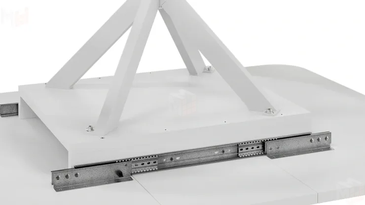 Стол обеденный раздвижной Лиссабон Тип 1 Белый муар, Белый