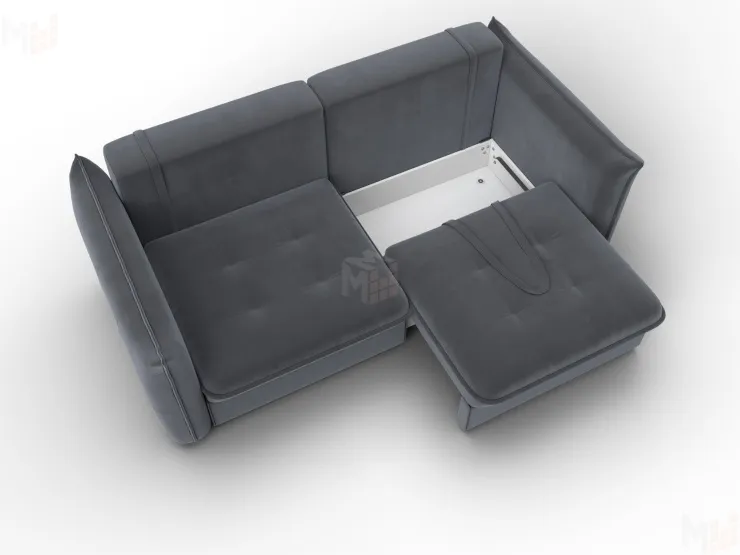 Диван прямой Лига-100 НПБ ( SEVEN 17 серый )