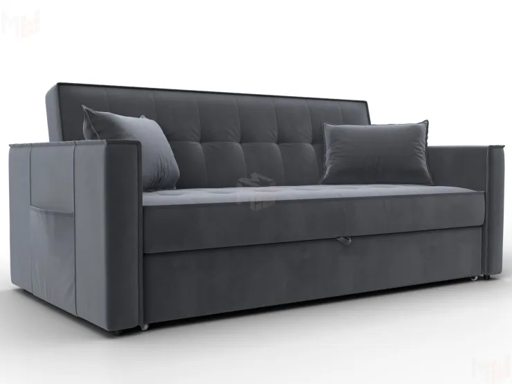 Диван прямой Лига-104 (160) ( SEVEN 17 серый )