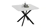 Стол обеденный раздвижной Лиссабон Тип 1 Черный муар, Белый