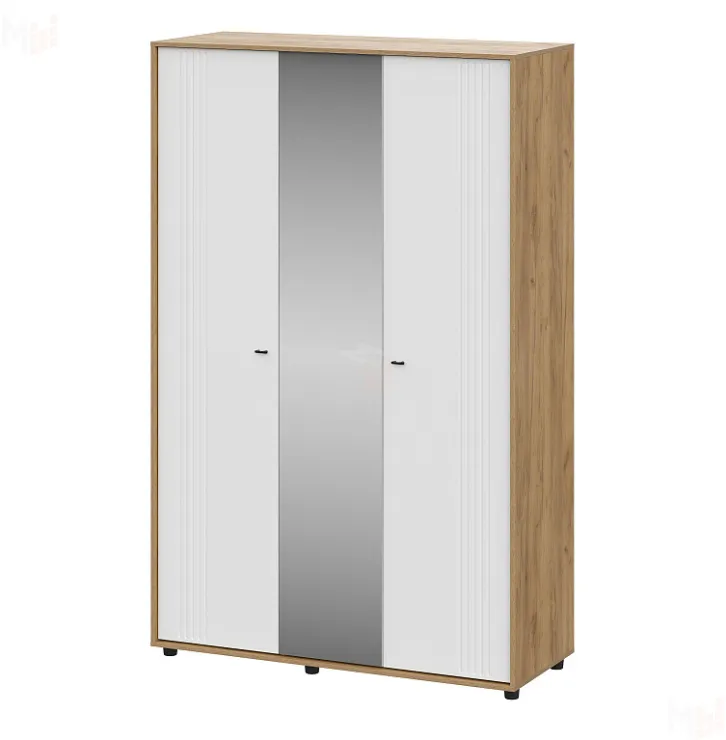 Шкаф трехстворчатый Милан  Дуб Золотой/Белый Матовый