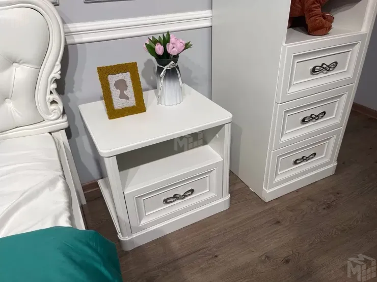 Тумба прикроватная детская Мишель белый матовый