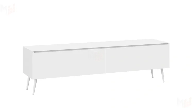 Тумба ТВ Глосс  с опорами - СМ-319.03.011 Белый глянец, Стекло Белый глянец