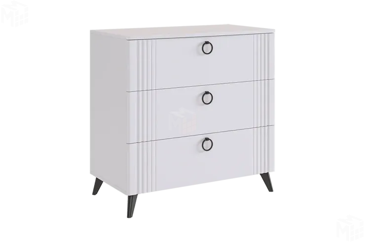 Комод Ева белое дерево/белый матовый