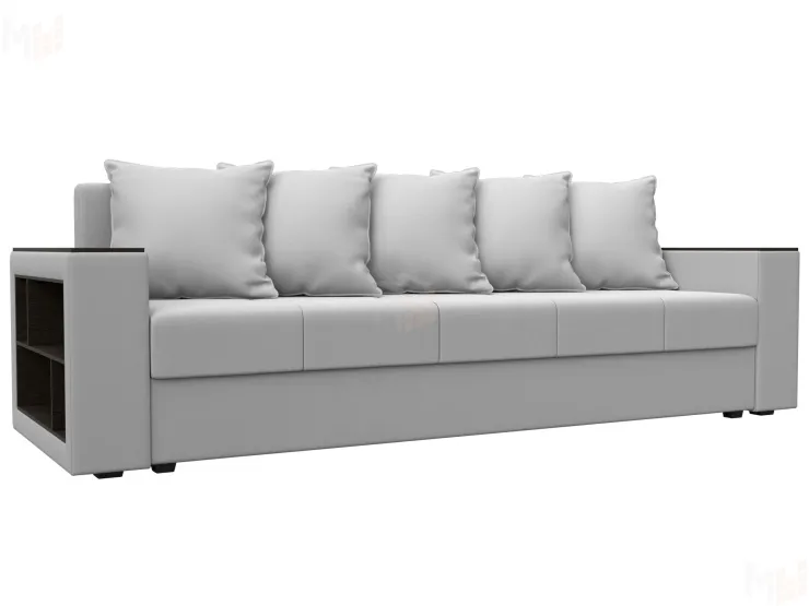 Диван прямой Дубай Лайт полки слева ( Белый )