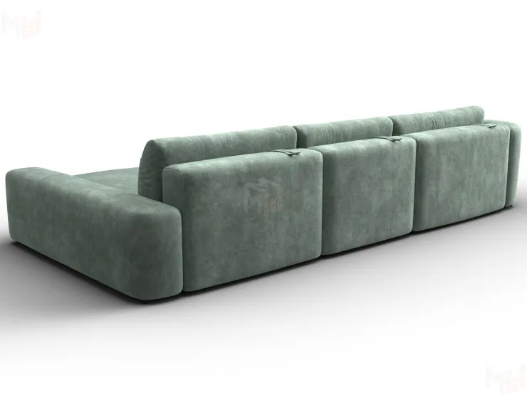 Диван угловой Лига-066 НПБ Лонг угол правый ( BRUT 08 зеленый )