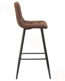 Стул барный DOBRIN NICOLE (черные матовые ножки, коричневая микрофибра (PK-03))