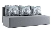 Диван Нексус серый/подушки город серый