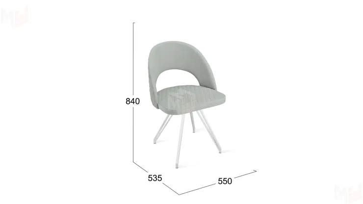 Стул Гэтсби К4  Белый матовый, Велюр Confetti Silver