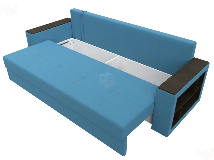 Диван прямой Дубай Лайт полки справа ( Голубой )