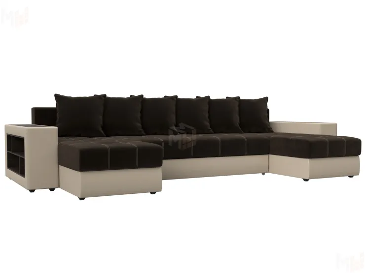 Диван П-образный Дубай полки слева