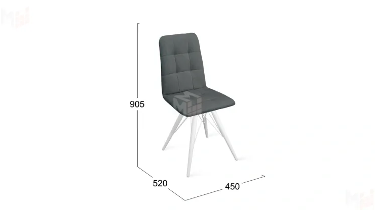 Стул Аспен К3 Белый матовый, Микровелюр Jercy Graphite