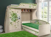 Кровать-чердак ФУТ-4/1 с кроватью ФУТ-13/7 серия Футбол