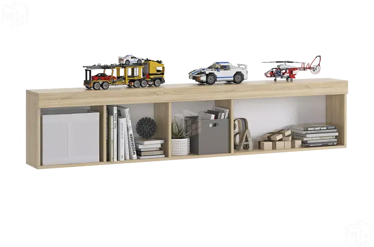 Полка Форсаж дуб крафт золотой/белый