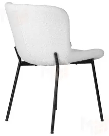 Стул обеденный DOBRIN MILO (черные ножки, белый букле (UF992-01))