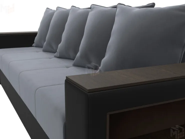 Диван прямой Дубай Лайт ( Серый;Черный )