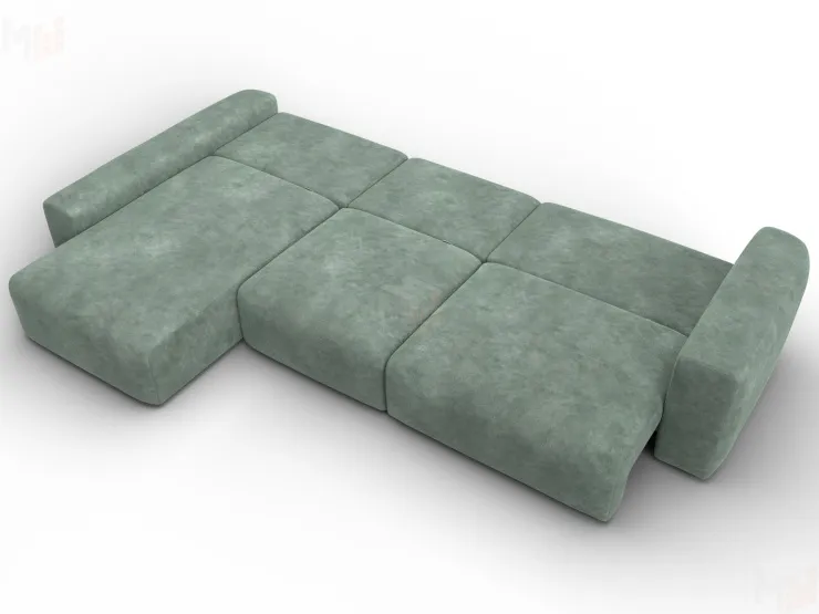 Диван угловой Лига-066 НПБ Лонг угол левый ( BRUT 08 зеленый )