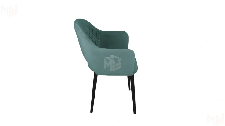 Стул София Т6 Черный муар, Велюр D006 бирюзовый