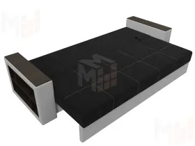 Диван прямой Дубай Лайт полки слева ( Черный\Белый )