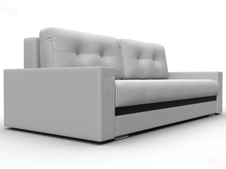 Диван прямой с декором Лига-096 НПБ ( Белый;Черный )