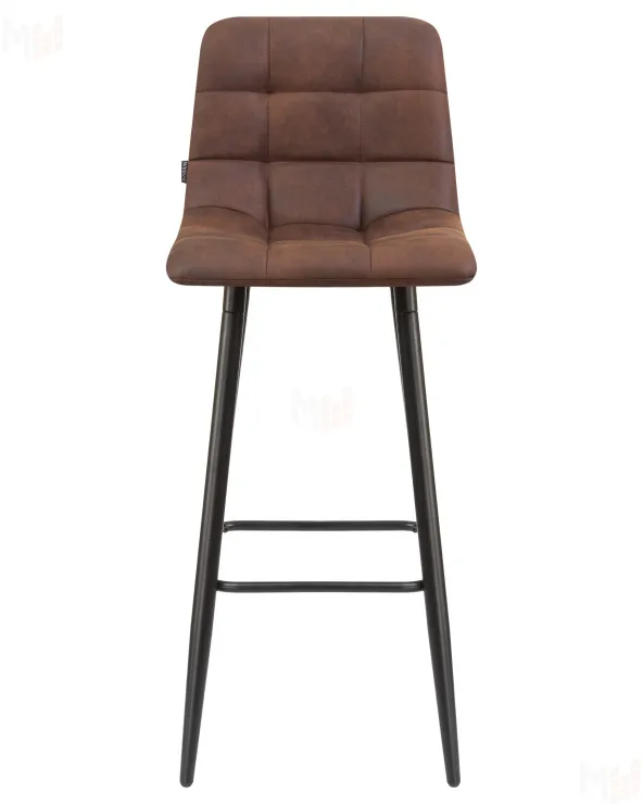 Стул барный DOBRIN NICOLE (черные матовые ножки, коричневая микрофибра (PK-03))