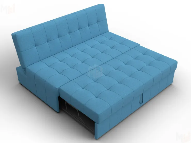 Диван прямой Лига-107 (160) ( Амур 10 голубой )